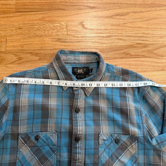 Double RL RRL Blue/Grey Flannel Large - Picture 4 of 12